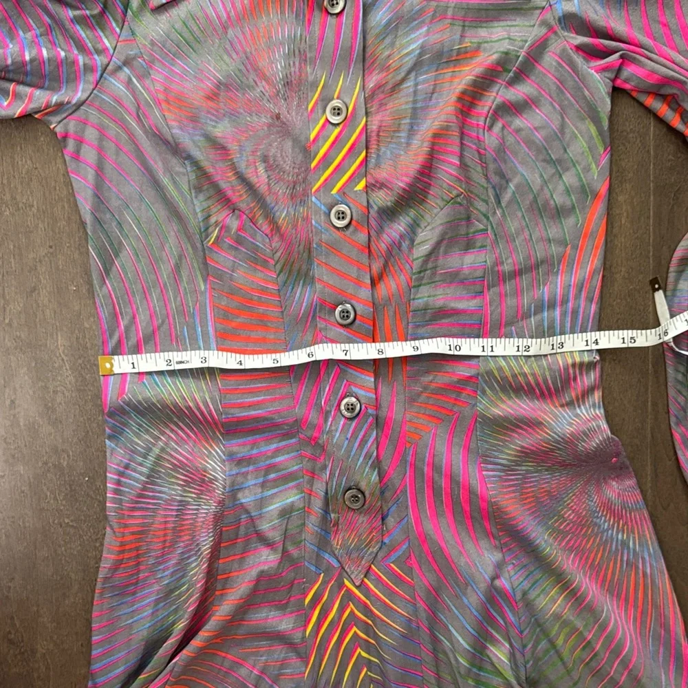 Vintage Colorful Women's Dress - Made in Italy - Picture 7 of 10